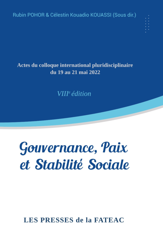 Actes du colloque international pluridisciplinaire : Gouvernance, paix et stabilité sociale